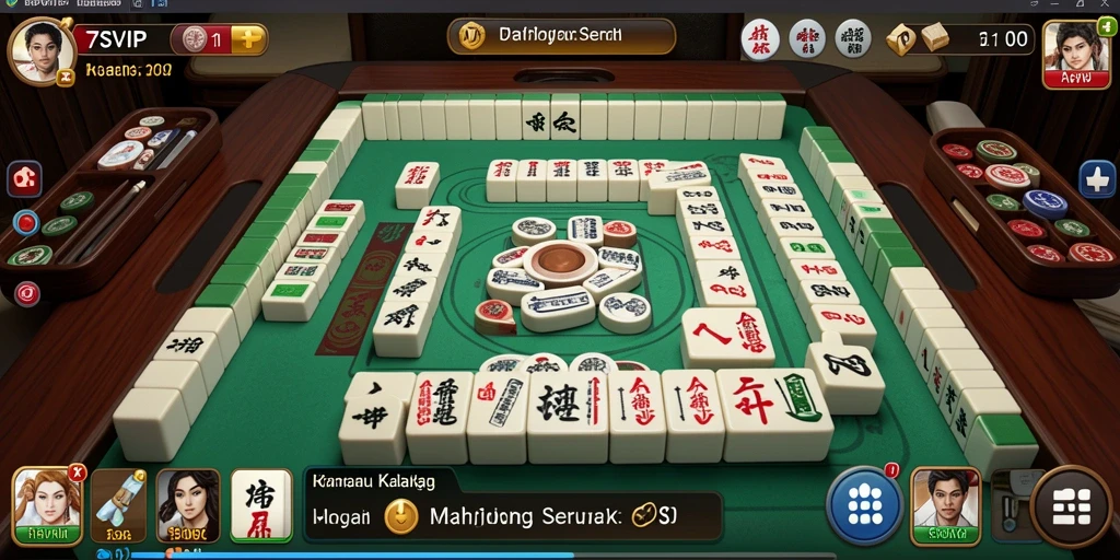 Screenshot gameplay <strong>7SVIP</strong> menampilkan suasana permainan Mahjong yang menegangkan.
