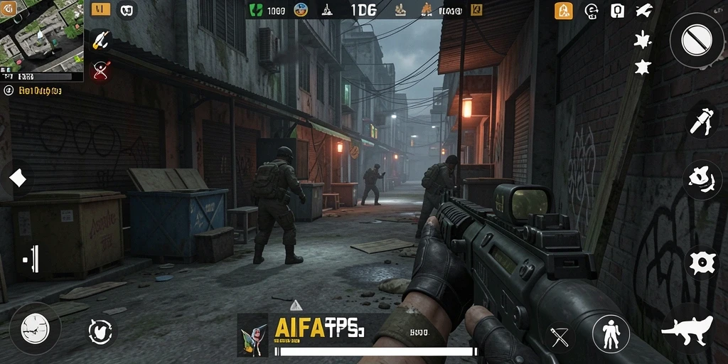 Screenshot AIFA66 menampilkan aksi tembak-menembak yang intens dan seru.