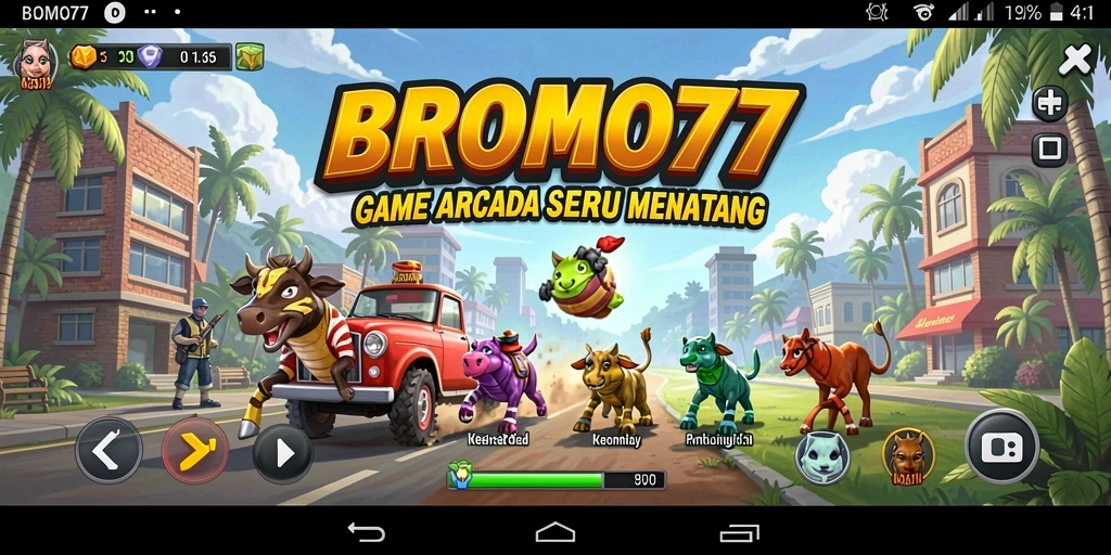 Screenshot BROMO77 menunjukkan aksi cepat dan seru di dalam game Arcade.