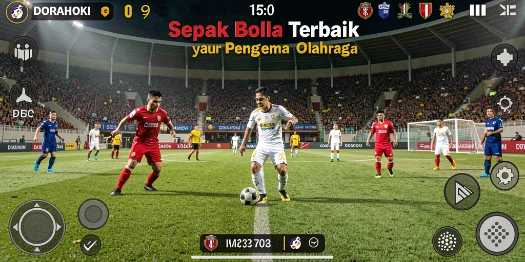 Tampilan gameplay DORAHOKI dengan aksi seru di lapangan.