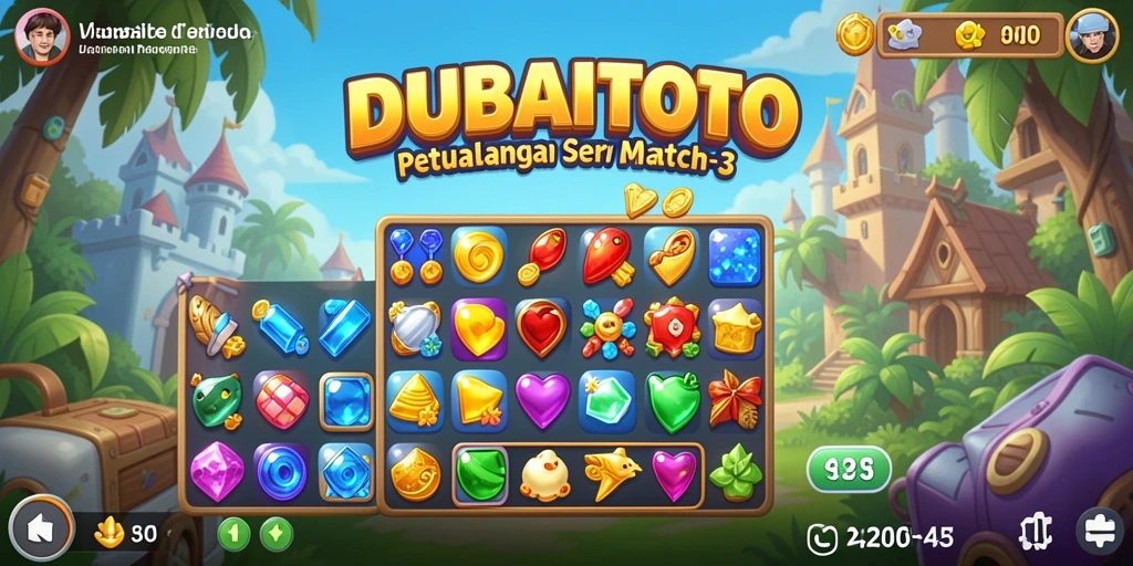 Tampilan menarik dari gameplay DUBAITOTO dengan aksi mencocokkan objek.
