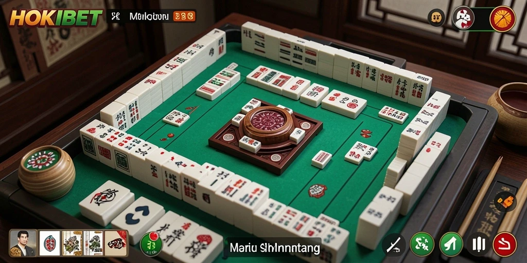 Tampilan gameplay HOKIBET yang mengasyikkan dalam Mahjong.