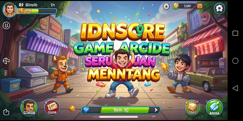 Screenshot menunjukkan keseruan gameplay IDNSCORE dalam mode Arcade.