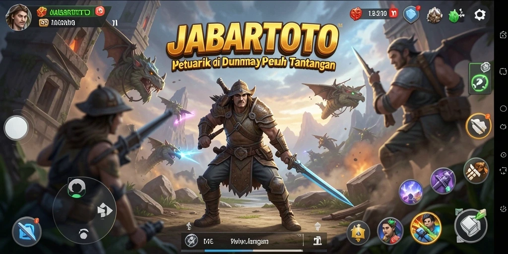 Screenshot utama JABARTOTO menunjukkan aksi petualangan yang mendebarkan.