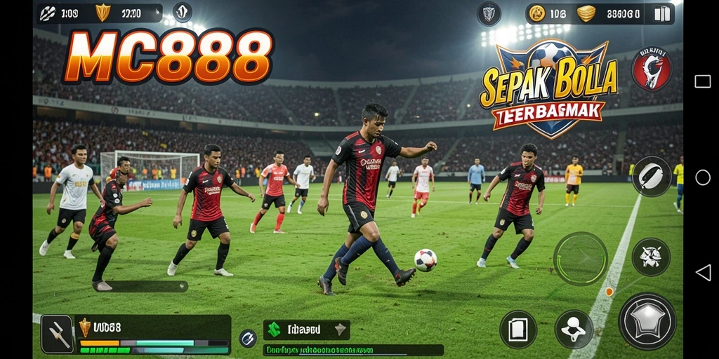 Tampilan gameplay seru dalam game sepak bola MC888.