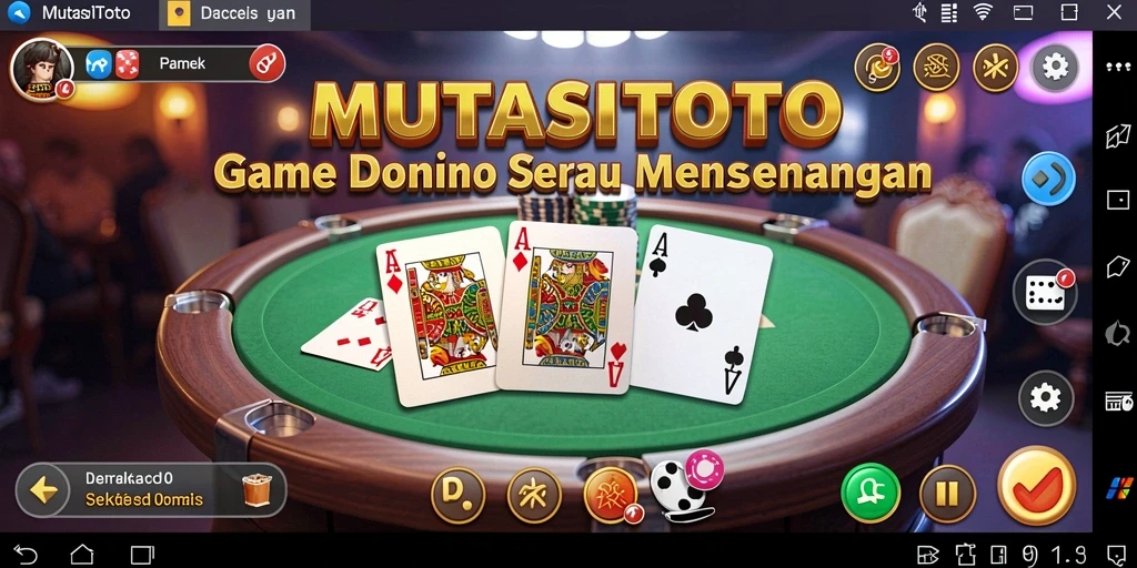 Screenshot MUTASITOTO menampilkan gameplay domino yang seru.