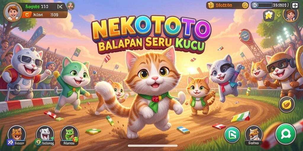 Gameplay balap seru dengan kucing lucu di NEKOTOTO.