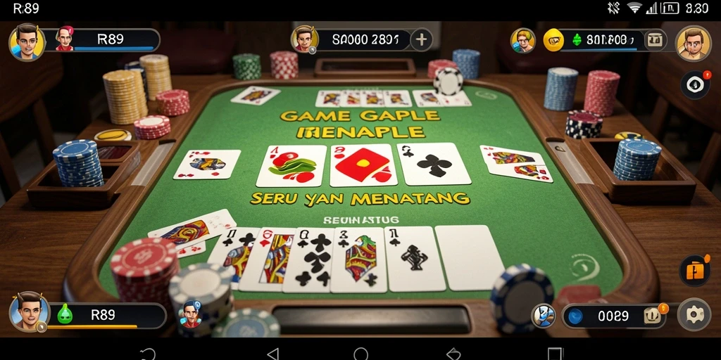 Tampilan gameplay Gaple yang seru dan interaktif di RR89.