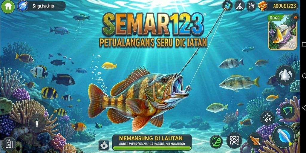 Tangkapan ikan besar di laut biru yang jernih.