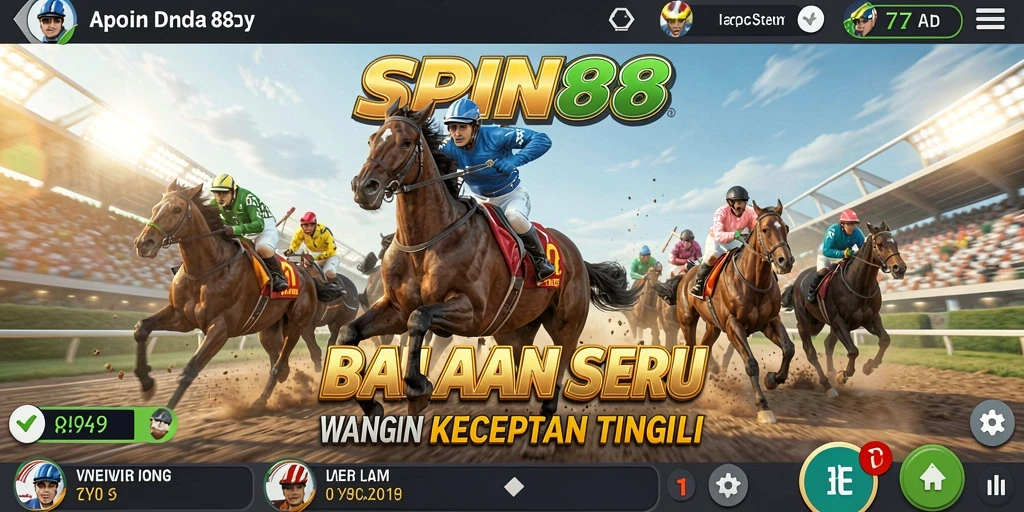 Screenshot SPIN88 menunjukkan aksi balapan mendebarkan di lintasan yang menantang.