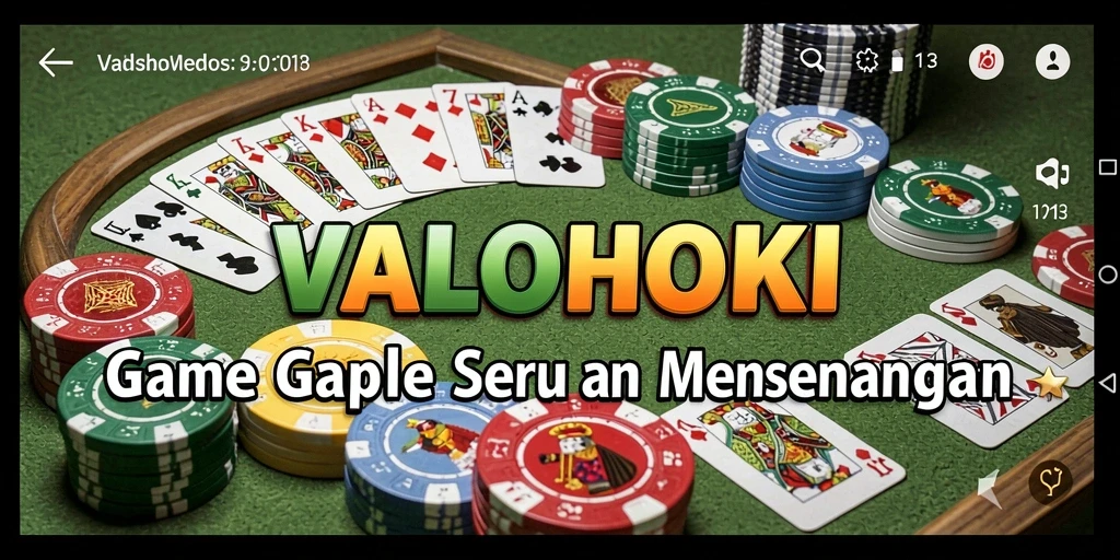 Screenshot VALOHOKI menampilkan gameplay Gaple yang menarik dan interaktif.