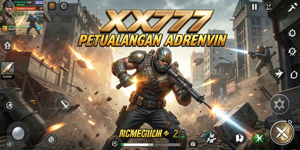 Tampilan epik pertempuran dalam XXX777 dengan grafis menawan.